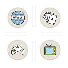 Bad habits color icons set