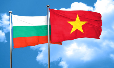bulgaria flag with Vietnam flag, 3D rendering