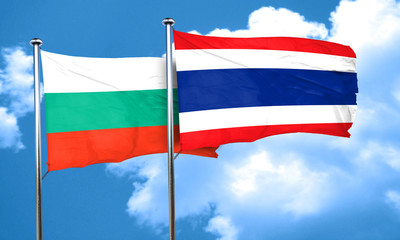 bulgaria flag with Thailand flag, 3D rendering
