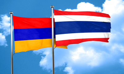 Armenia flag with Thailand flag, 3D rendering