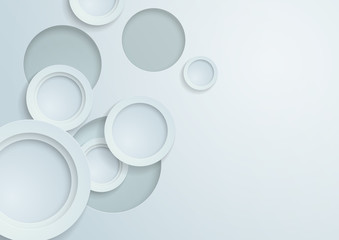 3D White Paper Circles Background