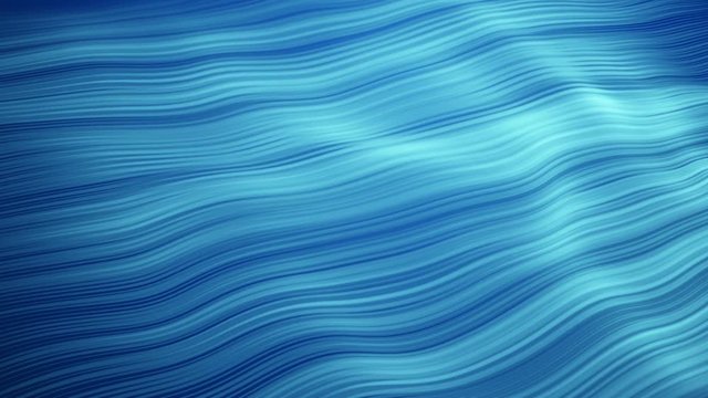 Wavy animated tranquil blue surface, loopable motion background