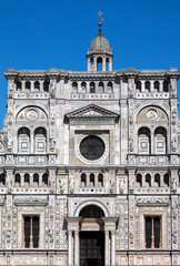 Fototapeta na wymiar Facade of the Certosa di Pavia monastery, Italy