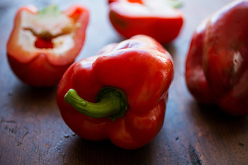 Fresh red bell peppers