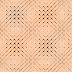 Seamless polka dots and dash lines on orange, vector