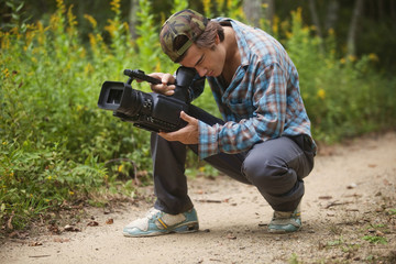 Man shooting HD video