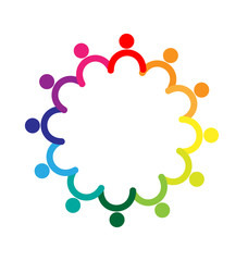 Logo teamwork holding hands vector design