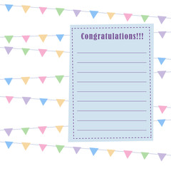 Greeting card with flags on a white background.