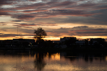 Naklejka premium sunset at Udon thani Thailand