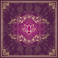 water lily, wedding card design, royal India