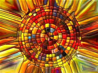 Foto op Canvas Virtual Stained Glass © agsandrew