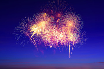 fireworks in sky twilight