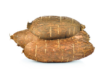 sweet cassava on white background