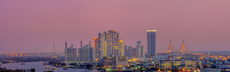 Bangkok skyline panorama.