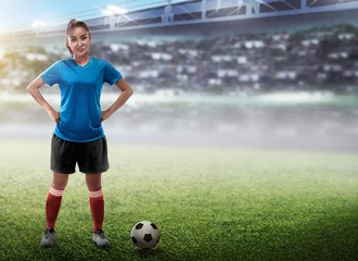 Zelfklevend Fotobehang Female football player © Leo Lintang