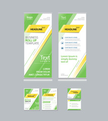 set roll up. flyer .and presentation design template   for business