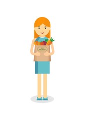 woman with fresh vegetables