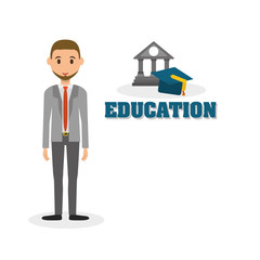 Education design. University icon. Colorfull and isolated illust