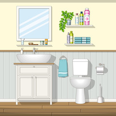 Illustration of a bathroom