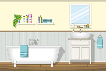 Naklejka na ściany i meble Illustration of a bathroom