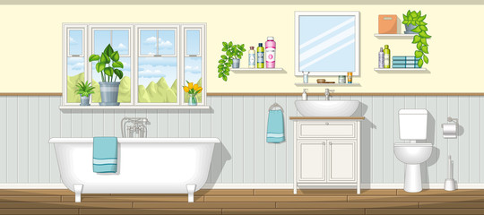 Illustration of a bathroom