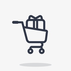 shopping cart with gift