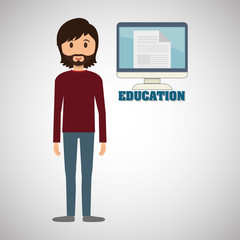 Education design. University icon. Colorfull and isolated illust