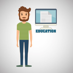 Education design. University icon. Colorfull and isolated illust