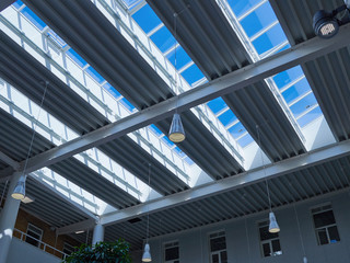 Glass roof of modern building