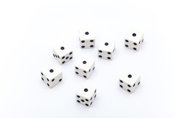Dice on the white background, Dice isolation