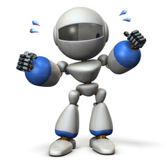 ガッツポーズするキュートなロボット