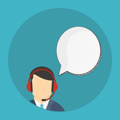 Call center design. Communication icon. flat illustration, vecto