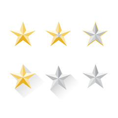Fototapeta premium gold star icon set vector illustration