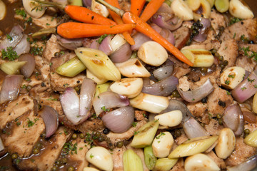 Roast pork slice with gravy sauce