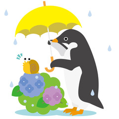 アデリーペンギン あじさい