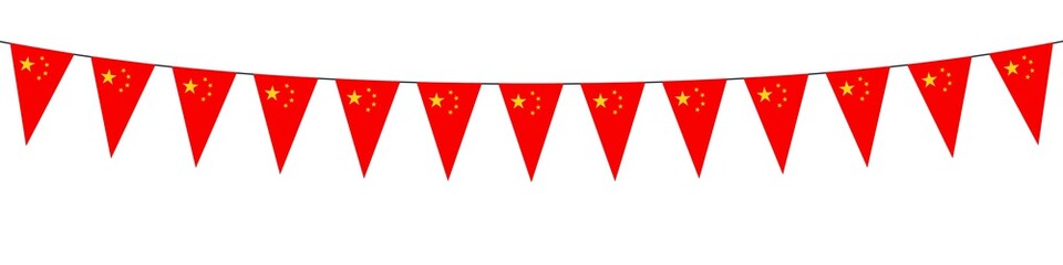 Banner. Garlands, pennants. Red. China 