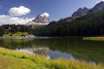 Misurina Lake in the Dolomites, Italy, Europe