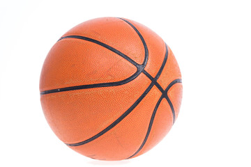 Old basketball basket ball isolate