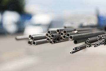 metal pipes close up