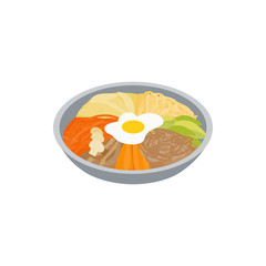 Korean food icon, isometric 3d style