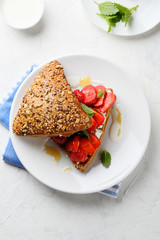 breakfast wholemeal toast with strawberry