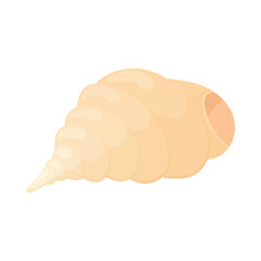 Seashell icon in cartoon style