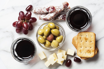 Wine with snacks