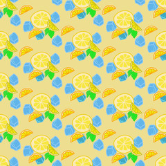 Lemonade summer background, Summer background with pieces of exotic fruits