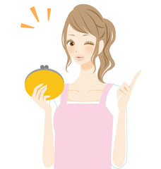 サイフを持つ女性　主婦　ポイント