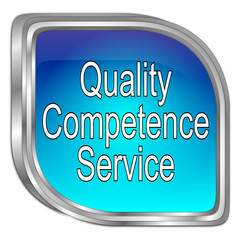 Quality Competence Service Button - 3D illustration