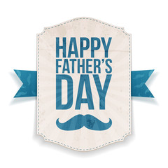 Happy Fathers Day textile Banner with Ribbon