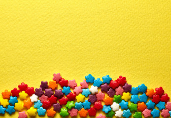 Candies. Colored glaze decoration for the cake