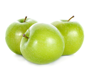 Green apples  on white background