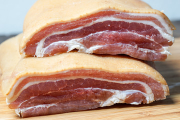 Raw Bacon, smoked pork belly